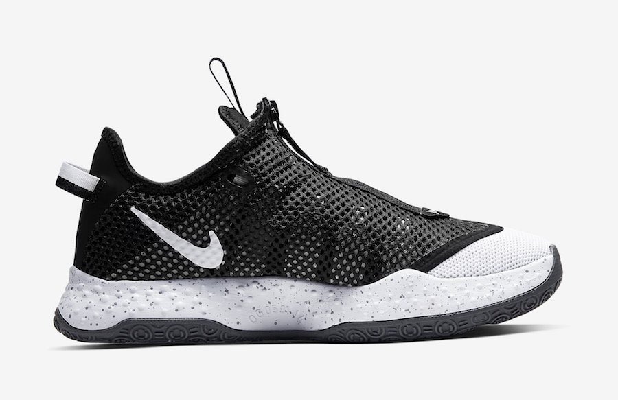TheSoleLibrary's tweet photo. The Nike PG 4 "Oreo" is set to release next month. A white, black, and pure platinum color scheme is paired with a zipper closure with a lacing system.

🗓03.16.20 
💵 $110

#TheSoleLibrary https://t.co/A4gIcTU1BO