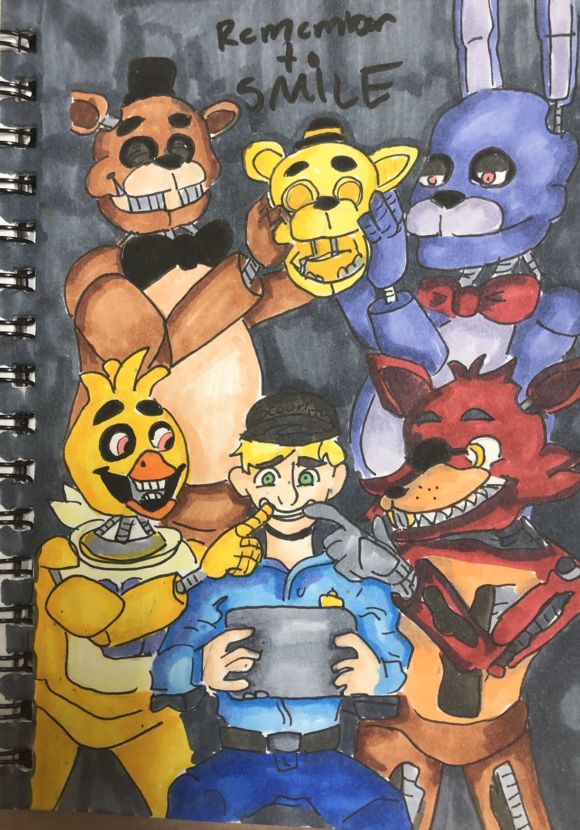 SpoopyKat1's tweet photo. #fnaf #bonnie #freddy #chica #foxy 

⚫️Remeber to smile ⚫️ https://t.co/KcMKSBgbEd