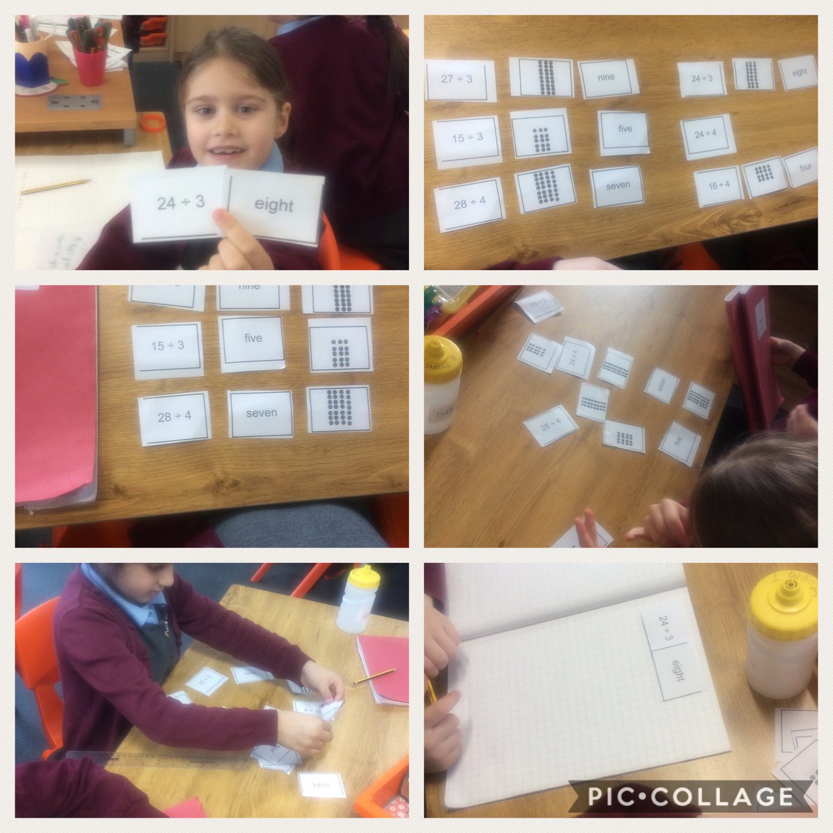 StStephens_Bury's tweet photo. Fun and fabulous division starter this morning in Year 3’s maths lesson. Match the calculation the array and the answer @MathsMummy ➗☑️ #megamathematicians #inverseoperations #learningisfun #dividing #weloveststephens https://t.co/SPOeC8ocYm