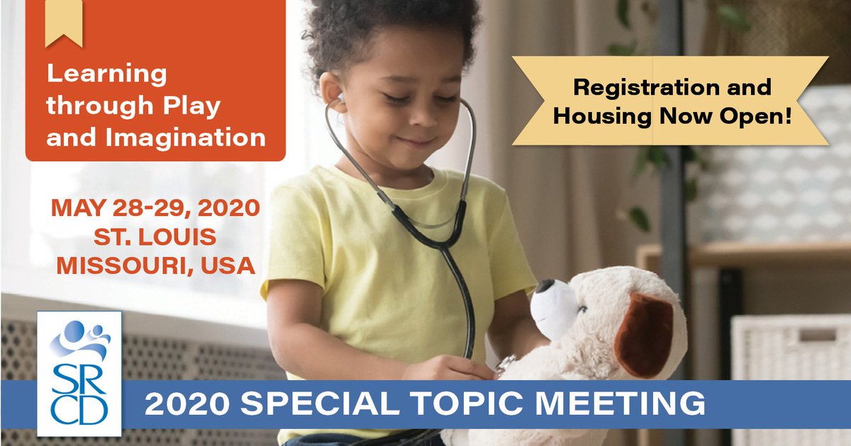 SRCDtweets's tweet photo. Registration and housing are now open for #LearnPlay20 (May 28-29) in #StLouisMO! This special topic meeting examines learning through #play and #imagination across cultures, media — even other species! Learn more: https://t.co/86Tf56wYWW https://t.co/N0XjCNnaq7