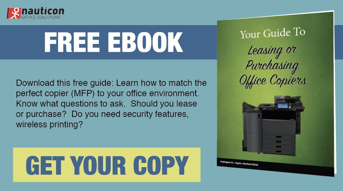 NauticonOS's tweet photo. This short and helpful #guide will provide the basic information you'll need when it's time to #lease or #purchase office MFP/Copiers.  https://t.co/hRXLVwOHdo      #freeguide #resource #downloadnow https://t.co/OGN2A4I3Lp