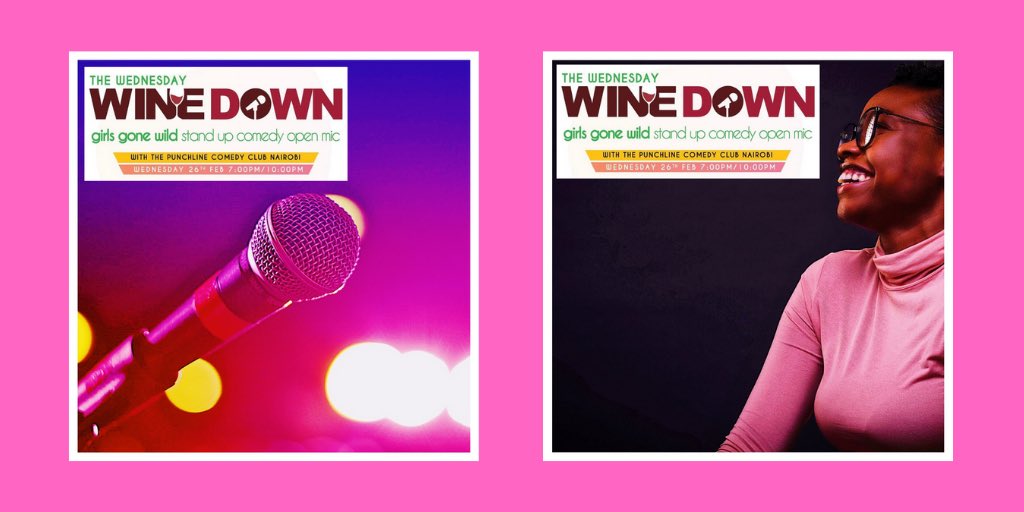 Don’t miss our special Wednesday WineDown tomorrow : 
« Girls Gone Wild Stand Up Comedy Open Mic » with #thepunchlinecomedyclubnairobi. 

🗓Wednesday 26 February
⏰7:00pm-10:00pm
🍷house wine at 350kes the glass
#twograpesnairobi #thewednesdaywinedown #winewednesday #standup