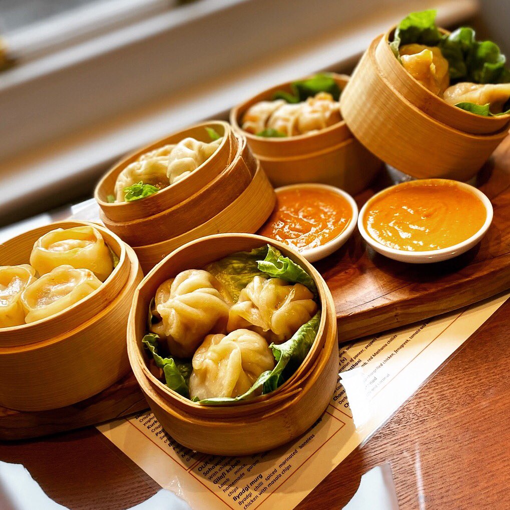 Crazy about #dumplings? Us too! Our new Momo Wala #menu offers #AllYouCanEat Momo (steamed #Indian dumplings) from 12:30pm - 5:30pm 7 days a week! More items from our #delicious #sharingplates menu are included... we hope you’re #hungry 🤩🔥🤩🔥 #Lunch #Soho #LoveLondon #Momo