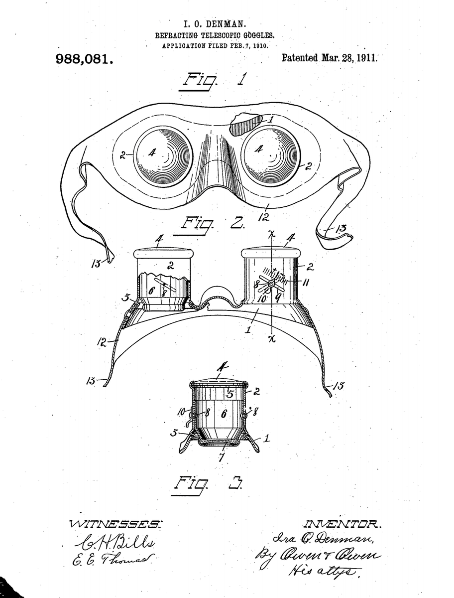 ipbybv's tweet photo. These #InventedInToledo refracting telescopic goggles allowed a user to adjust the lenses of each telescope to correct vision easily while automobile riding. Inventor Ira O. Denman was a Toledo native who also served as chief of staff at the Toledo Hospital from 1913 to 1915. https://t.co/lmHRqfp953