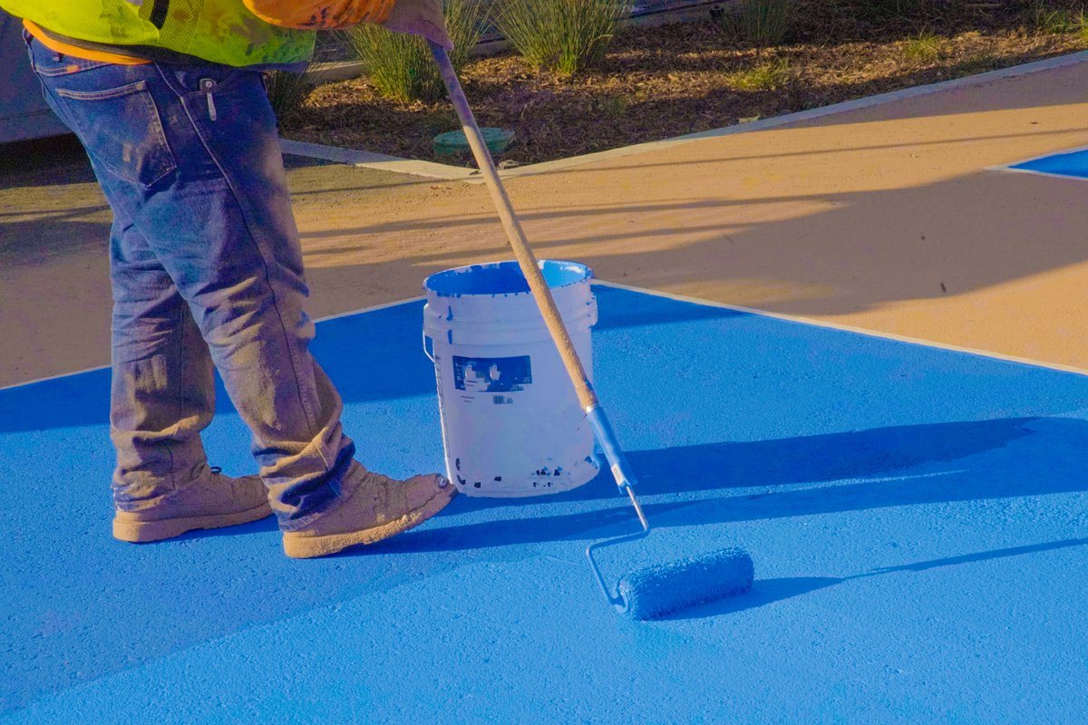 PavingCreative's tweet photo. It's about more than just adding layers and coats. Our field staff talent guides both the designer and the contractor from concept to execution. You just can't replace decades of experience. #solarreflective #decocoat #soblue https://t.co/8YGD2Sa7UQ