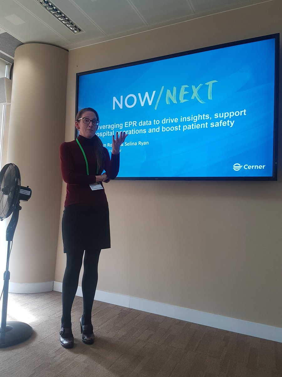 Libby_Slattery1's tweet photo. Standing room only as Selina Ryan presents use of patient data to boost patient saftey at Cerners ECF #ECF20 @stjamesdublin #projectoak https://t.co/kpHaMJdB0x