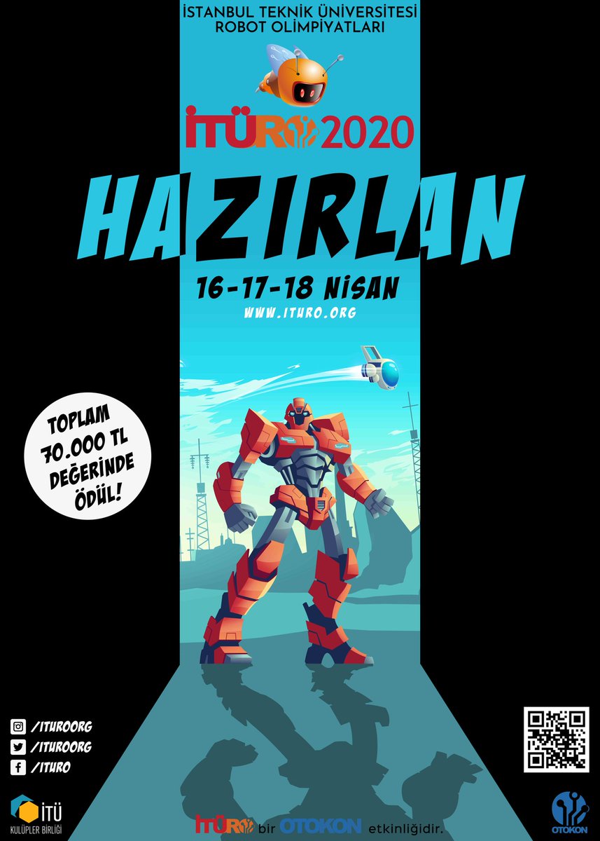 İTÜRO 2020 İÇİN ROBOT KAYITLARI BAŞLADI! HAZIRLAN! İTÜRO 2020'DE YERİNİ AL!
Kayıt olmak için link > sis.ituro.org/accounts/regis…
