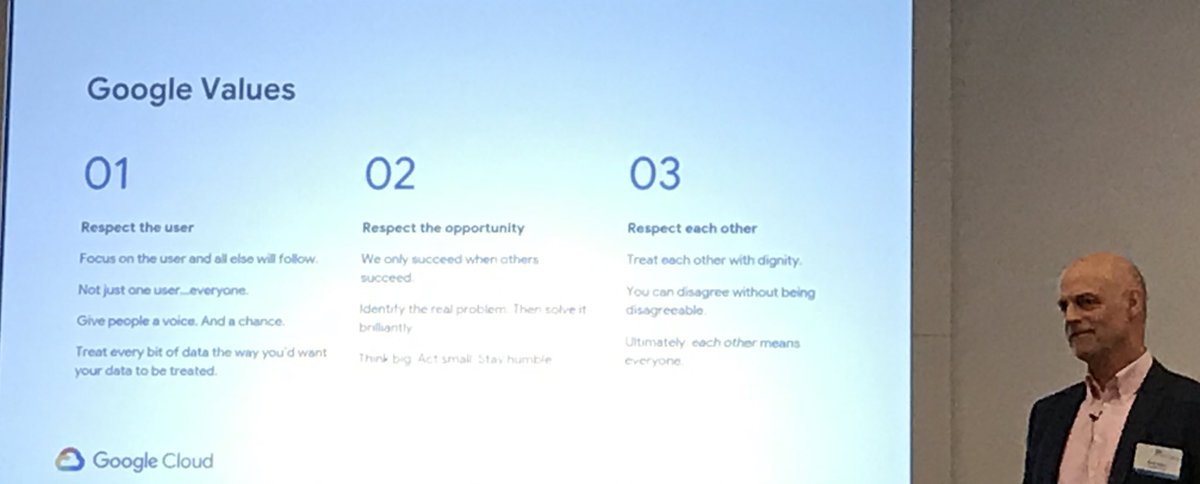 ClaireLGott's tweet photo. Strong #culture of #respect underpins @googlecloud team performance - recruitment and recognition based on ‘Googleyness’! @MPAssociation #mpaevent #google https://t.co/mk5ZRTM613