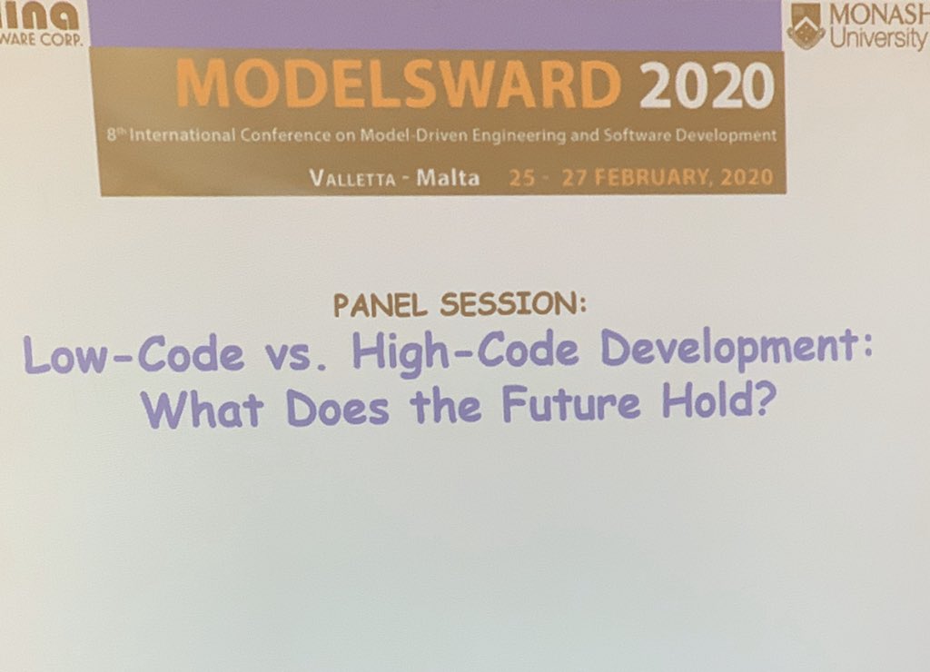 seidewitz's tweet photo. Conference chair Bran Selic introduces our panel topic. #modelsward20 https://t.co/x3QABMnujE