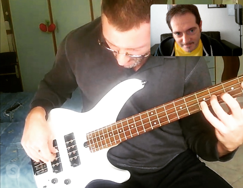 enricogaletta's tweet image. Proud instructor, Fabrizio challenging his fingerstyle skills on Skype today, good job 👌😊 #bassinstructor #basslessons #skypelessons