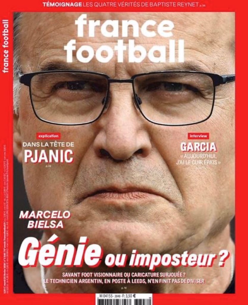 innovaFutbol's tweet photo. Tapa de France Football

“Marcelo Bielsa, ¿Genio o Impostor?¿Científico visionario del fútbol o caricatura exagerada? 

Vamos uno a uno los adjetivos ¿me acompañan? 

Abro hilo 👇 https://t.co/3TBgKWaDmg