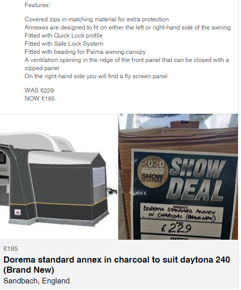 💥AWNING CLEARANCE SALE - NOW ON! 💥
You Don't Want to Miss Up to 50% Off Top Awning Brands!
Here's just one super-saver below...⬇️⬇️⬇️

Contact the Awning Team for More!
☎️ 01477 536 206
📧 shop@leisuresales.co.uk