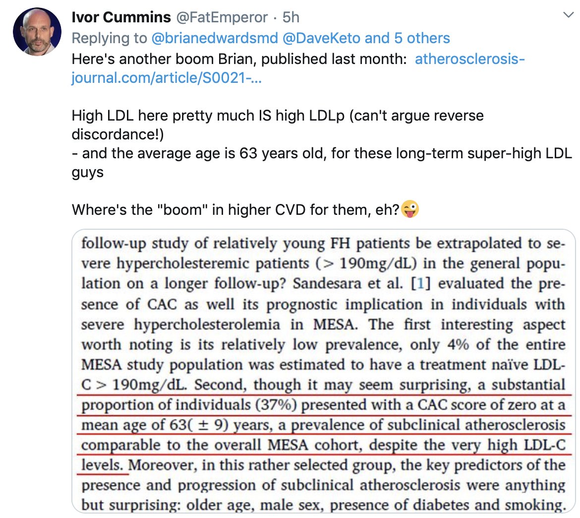 5/  #RevisitingCholesterol In response to Ivor's post shown below. 49% of FH patients with CAC zero had CVE.In your chart on your podcast people without FH who have CAC 0 have 1.4% CVE.Where is your engineering math now. 