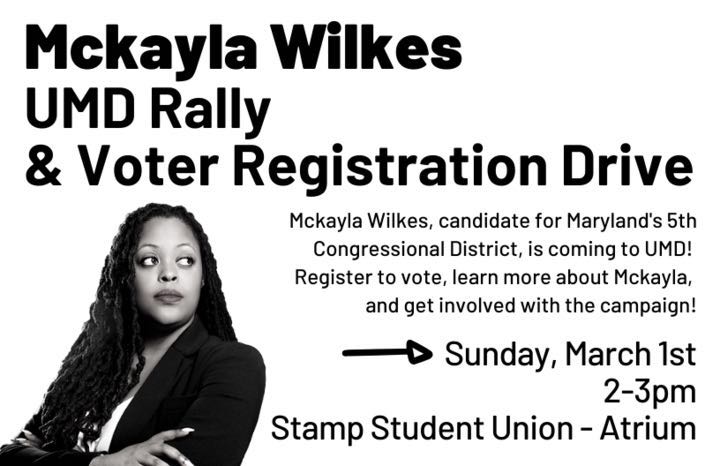 TerpsforMckayla's tweet photo. 🚨🚨 24 HOURS FROM NOW 🚨🚨 @MeetMckayla will be here! Join the movement TOMORROW in the Stamp Atrium at 2pm for a rally and voter registration drive #AVoteForUs https://t.co/jINU2CtoHQ