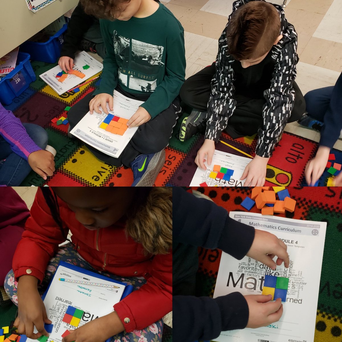 3rd graders <a href="/BuckmanHeights/">Buckman Heights GCSD</a> are using square tiles to show AREA.
