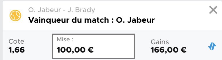 BMPronos3's tweet image. Doha WTA 🎾
Jabeur - Brady 👉 Jabeur vainqueur 1.66 
Confiance : 8/10.
#TeamParieur #Pronos #Prono #pronostic