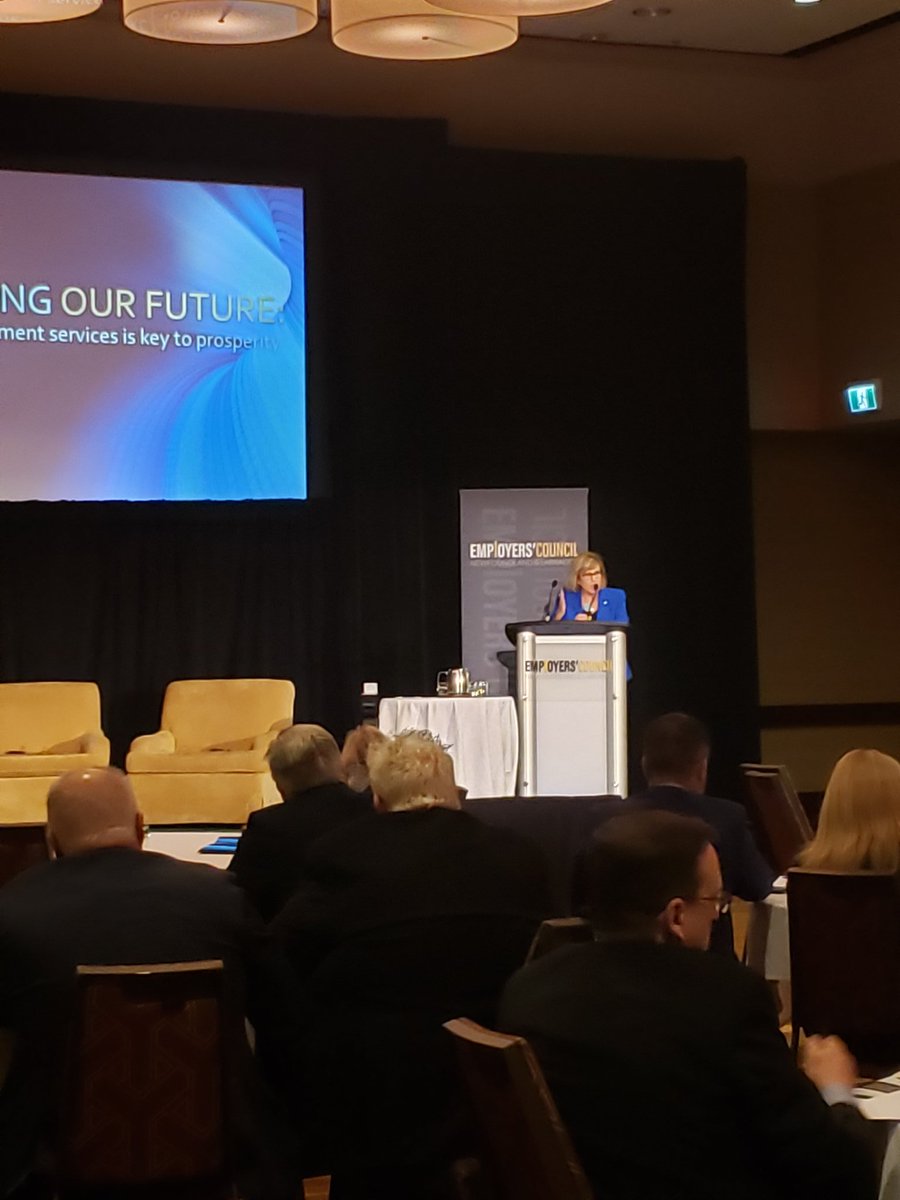 Janice MacKinnon, former Finance Minister for Saskatchewan speaking at Summit "Transforming our Future" now.