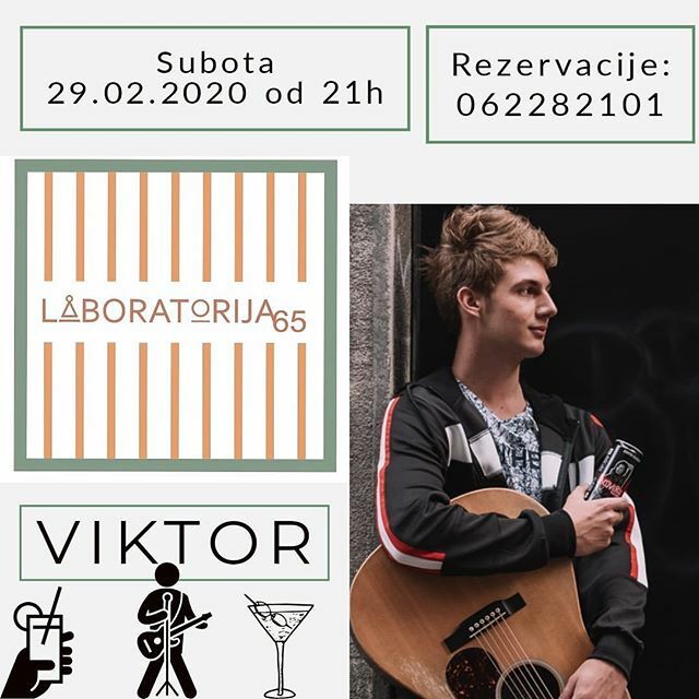 _laboratorija_'s tweet photo. U subotu 29.2. dodjite u Laboratoriju da zajedno uzivamo u muzici i glasu multitalentovanog @_viktord_ 
Rezervacije na tel 062282101
#tijahemija #lab65 https://t.co/DFLNgNejwh