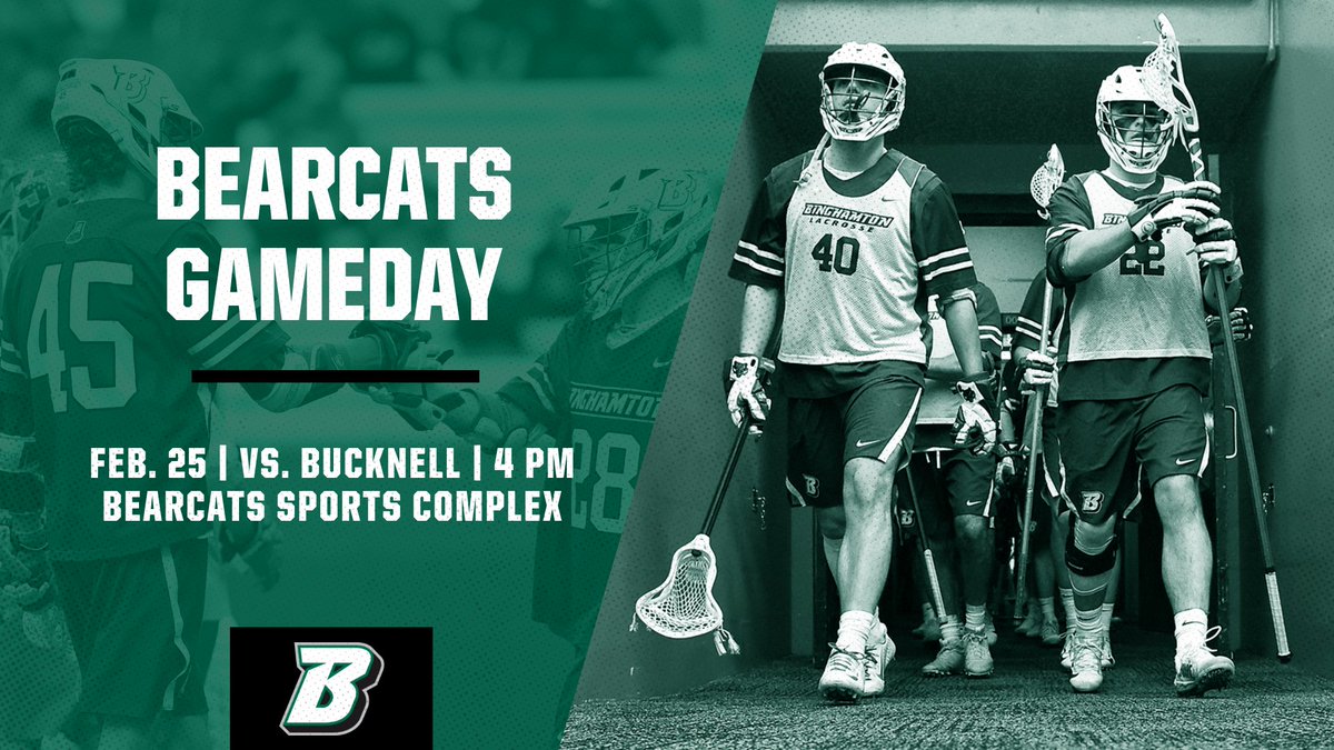 BinghamtonMLAX's tweet photo. Back at home today ⤵️

📍 Bearcats Sports Complex
🆚 @Bucknell_MLAX
⏰ 4 PM
📊 https://t.co/BKIakzlO4X
📺 https://t.co/c9SZaqeV19

#BingPride #AEMLAX https://t.co/xVMm4sHDAG