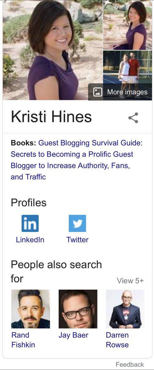 kristileilani's tweet image. It looks like I’m in good company on my Google Knowledge Panel with @randfish @jaybaer @problogger #nerdythings