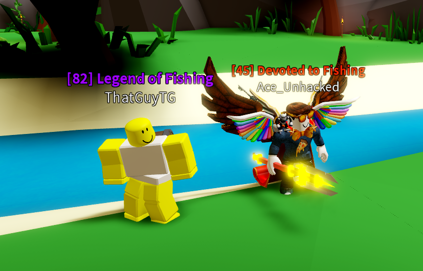 Ace_Unhacked's tweet photo. Playing one of my new favourite Roblox games "Fishing Simulator" by @RBXCloud and happen to randomly bump into @ThatGuyKyy just chilling on the new Jungle Island!

He's like REALLY OP already! I need him to teach me his ways! 😝 https://t.co/xBPKcnN8NO