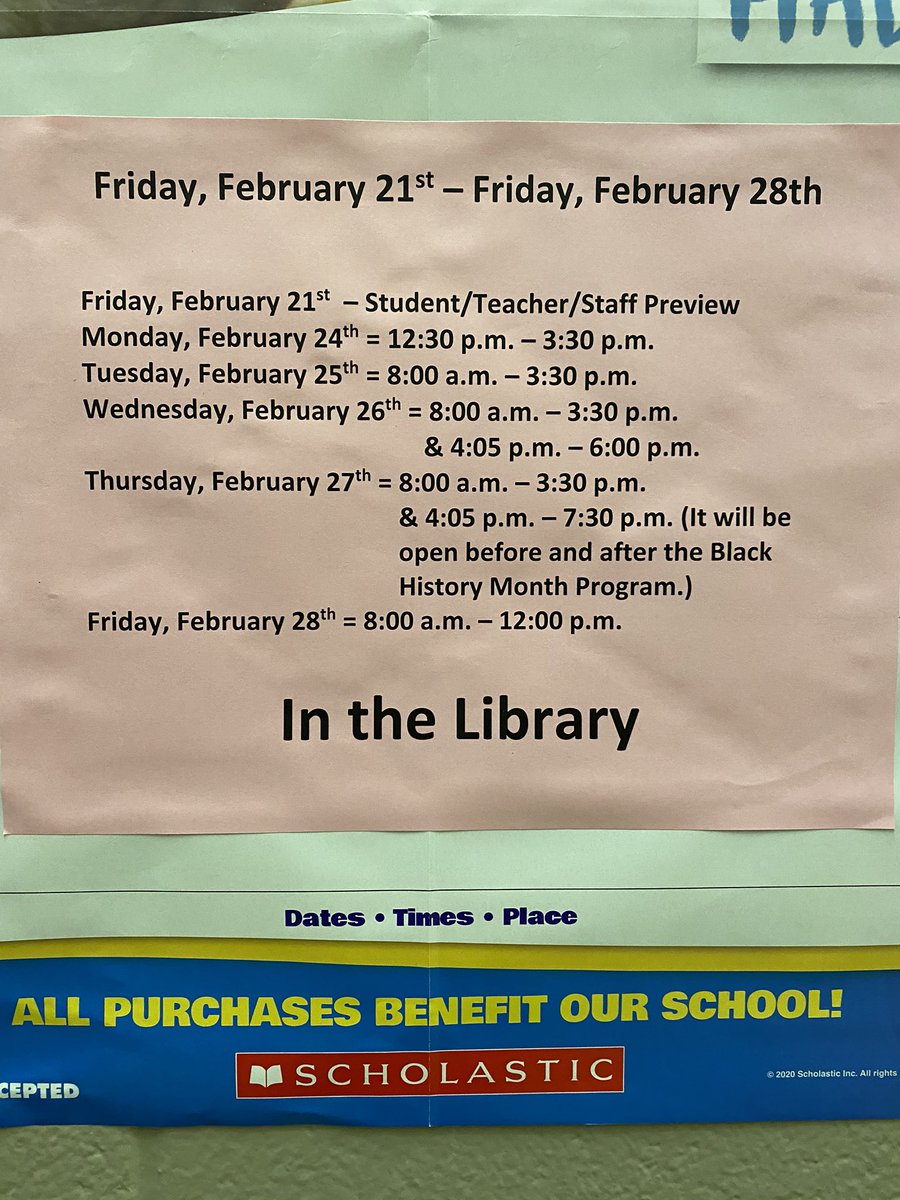 NWES_Library's tweet image. Book Fair is up and running today and runs through Friday at noon!! Pictured are Book Fair times &amp;amp; how to access eWallet!  Access eWallet through Scholastic and your student will be able to come and purchase things at the Book Fair w/o the hassle of $$. Check it out!! #bookfair