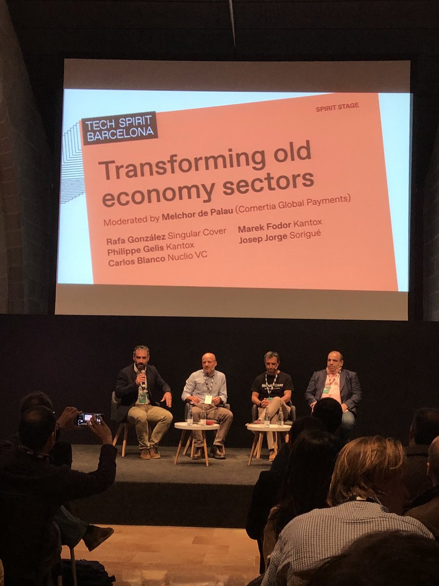 Iniciando panel de lujo <a href="/fodor/">Marek Fodor</a> <a href="/carlosblanco/">Carlos Blanco</a> <a href="/mdepalau/">Melchor de Palau</a> y Rafa González-Montejano "Transforming old economy sectors" en #TechSpiritBarcelona #nothingcanstopusnow