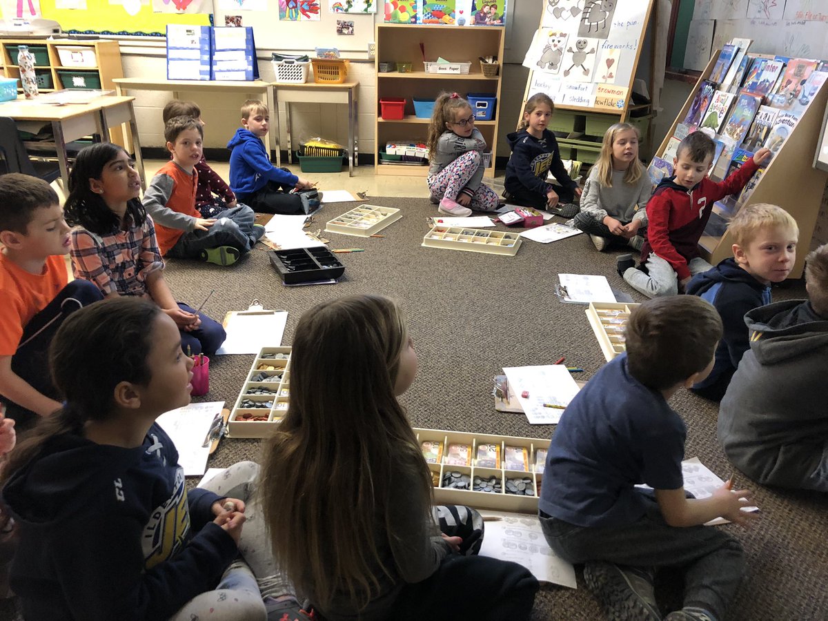 OxbowPS's tweet photo. These grade 2 students @OxbowPS know their money combinations to a dollar. They all are asking if they can take the $100 bill home! #ifonlyitwasreal https://t.co/YaikkXispp