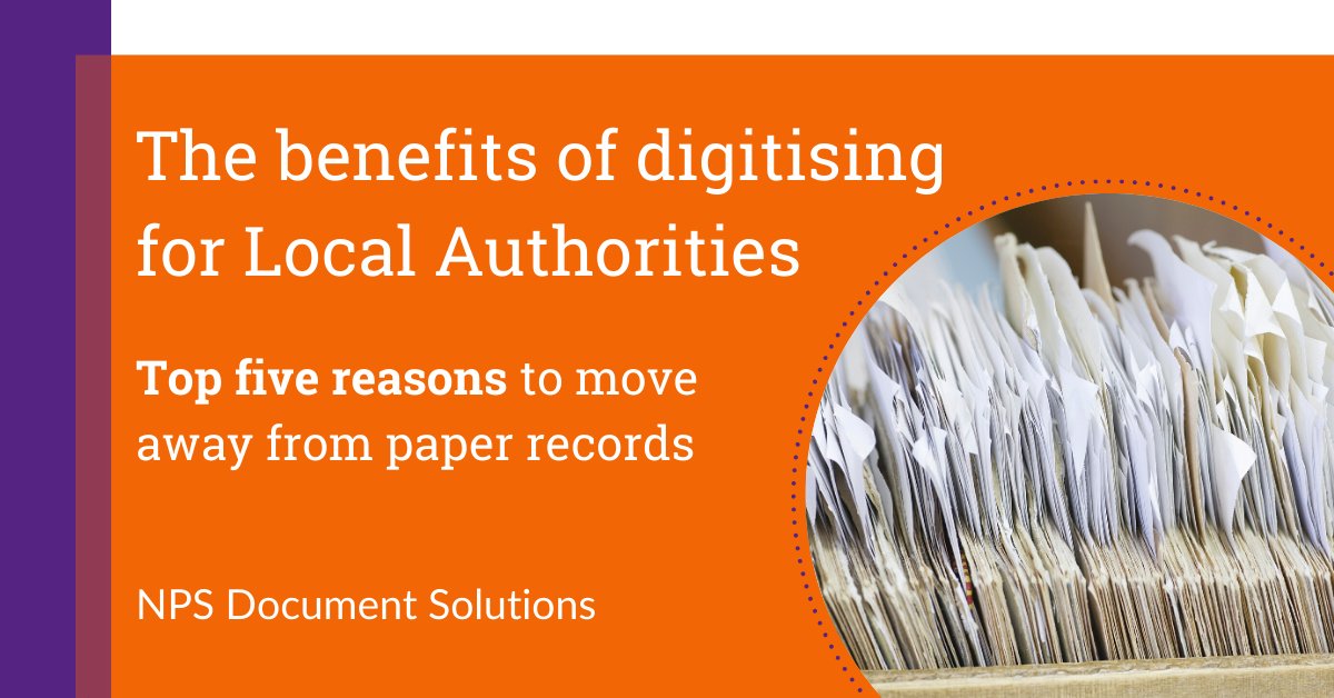 nec_sws's tweet photo. Paper records are increasingly regarded as an issue to many local government organisations. Read about the top 5 benefits of moving to digital, and how NPS could help you achieve it.
https://t.co/7h0wdSb9ko
#NPSdocuments #documentservices https://t.co/LVbWF74VUj