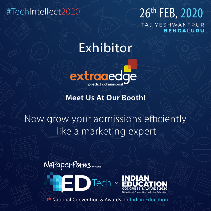 EntrepEducation's tweet image. Meet @ExtraAEdge Admissions and Marketing Automation CRM Software for the education industry at Indian Education Congress &amp;amp; Awards 2020.

Register now at bit.ly/2vlI1NI 

#IEC2020 #techintellect2020 #education #Bengaluru