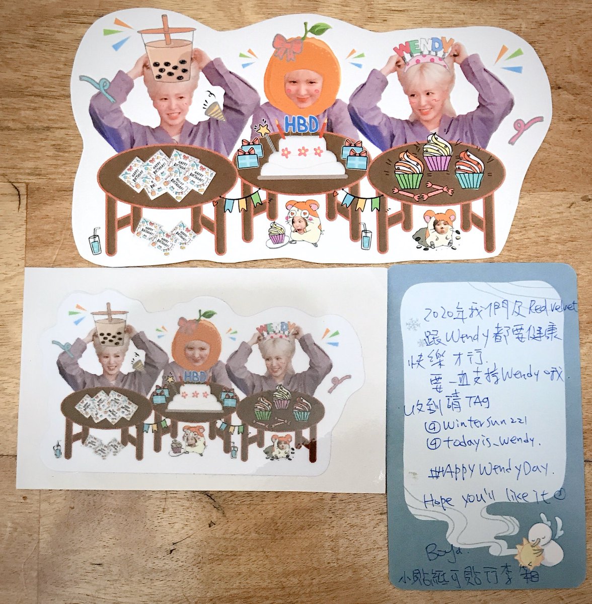 w221luv319's tweet photo. 收到貼紙了！！好可愛哦💙💙
謝謝你，辛苦了☺️
#Getwellsoonwendy
#HappyWendyDay
#TodayIs_WendyDay
#OurSingerWendy
#2월의_봄_오늘은_웬디  
@RVsmtown
@wintersun221 
todayis_wendy https://t.co/ZctpqPL9VI
