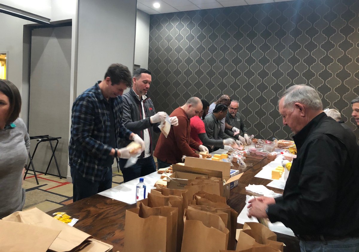 FairfieldInnCLT's tweet photo. This week we are happy to host Auro Hotels annual Regional General Manager's Conference! Our company's general managers made 250 sandwiches for the Urban Ministry Center of Charlotte. We enjoy working along side this superb organization that helps the homeless in our community. https://t.co/qVjn0yLMSg