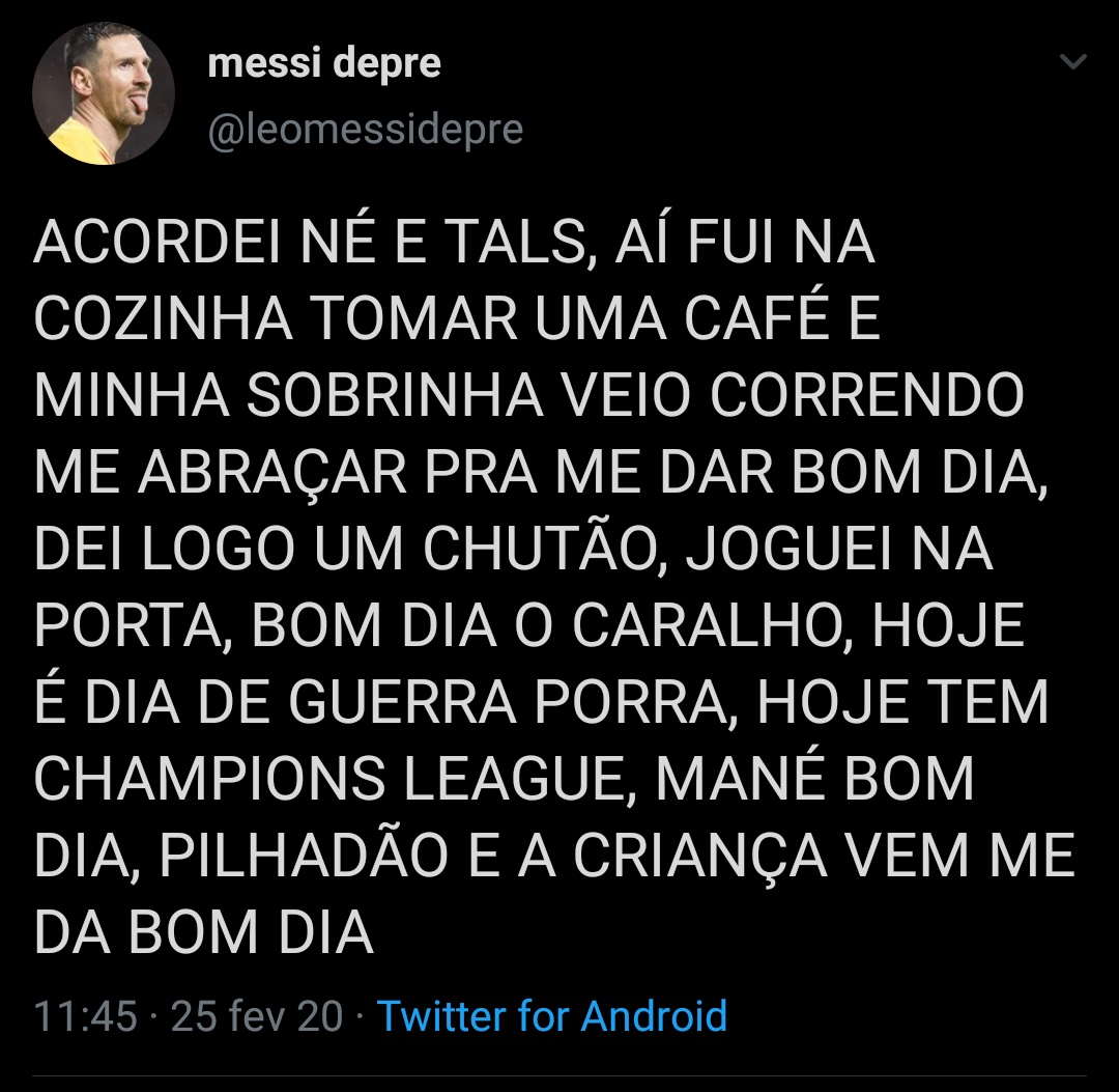 Pelada com Amigos - 🗣️ Pra mim, atualmente, Messi é o melhor