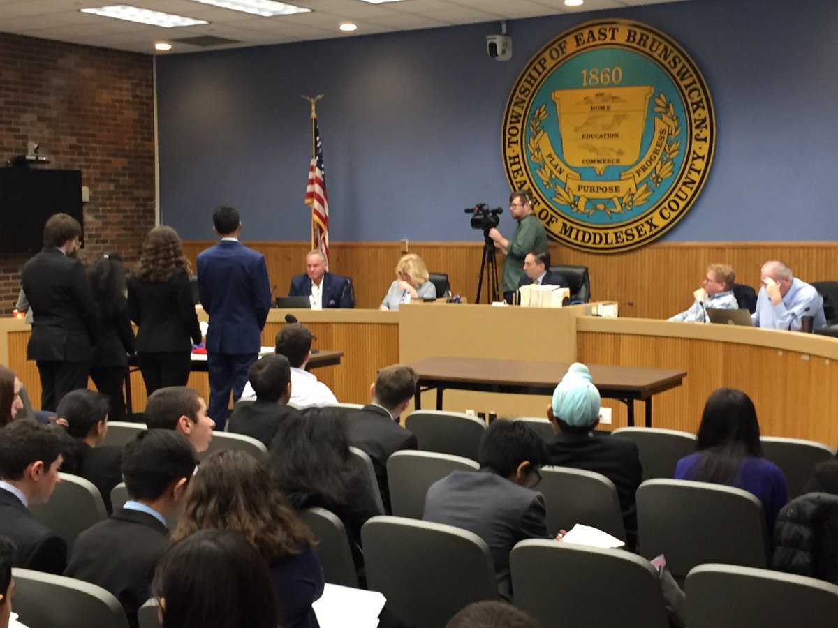 Our IPLE I students at Town Hall today competing as part of the Urban Plan initiative. Great to have the support of our mayor and members of the town council. What a tremendous experience for the ⁦<a href="/EBSocialStudies/">EB Social Studies</a>⁩ dept. at ⁦<a href="/EBPublicSchools/">East Brunswick Public Schools</a>⁩
