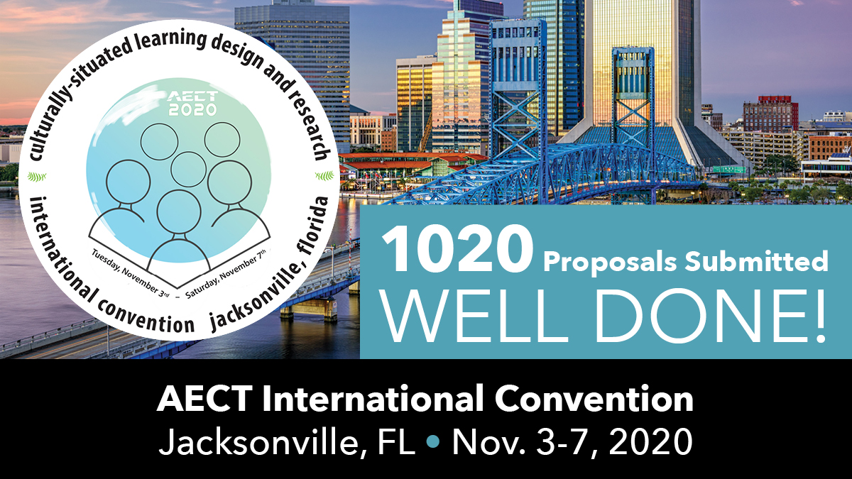 AECT's tweet photo. With a record 1020 proposals, the AECT International Convention is going to be amazing. Registration will be opening soon! #AECT20 https://t.co/JKZanrbwdO