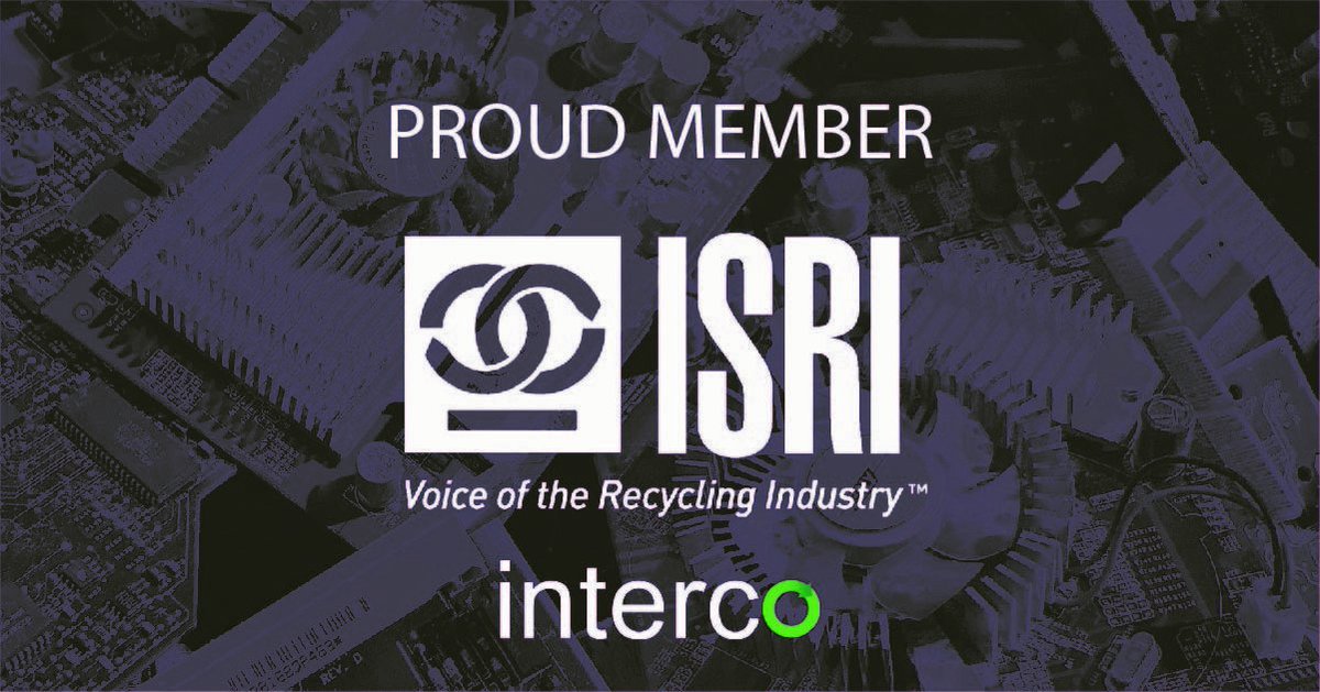 intercotrading's tweet photo. Interco is proud to be a member of the Institute of Scrap Recycling Industries @ISRInews #ISRI #Recycling #ISRImember #RecyclingWorks https://t.co/2RvBv5Gpug https://t.co/ntOMgsWTYn