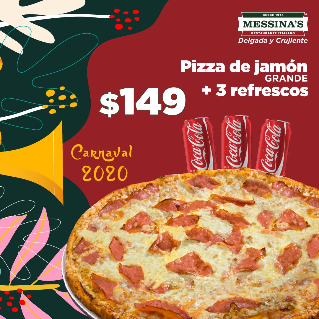 PizzaMessinas's tweet photo. ¡Es hora de divertirnos! 
Recuerda que puedes encontrarnos en el carnaval Mérida 2020.
No te pierdas estas increíbles promociones y goza del carnaval con el estómago contento. #MessinasRestauranteItaliano #carnavalmérida2020 #promociones #delgadaycrujiente https://t.co/07D3LoWlai