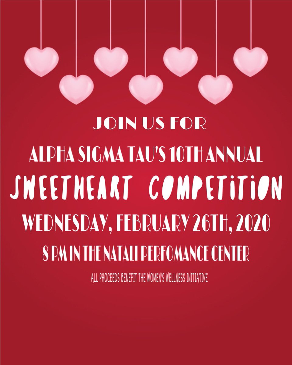 Join us tomorrow for our 10th Annual Sweetheart Competition! All proceeds benefit our National Philanthropy, the Women’s Wellness Initiative.