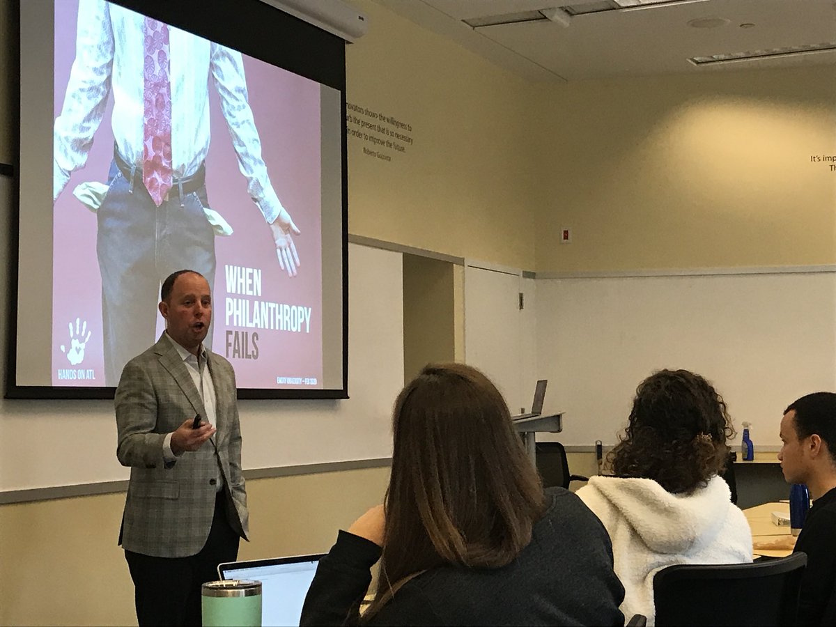 GoizuetaBSI's tweet image. Big thank you to @jcranman, CEO @HandsOnAtlanta + founder @FUN_Atlanta for sharing his insights on failure in philanthropy with students in #EmoryPhilanthropyLab.

Jay had us all experience failure by showcasing how things can go sideways quickly despite the best of intentions.