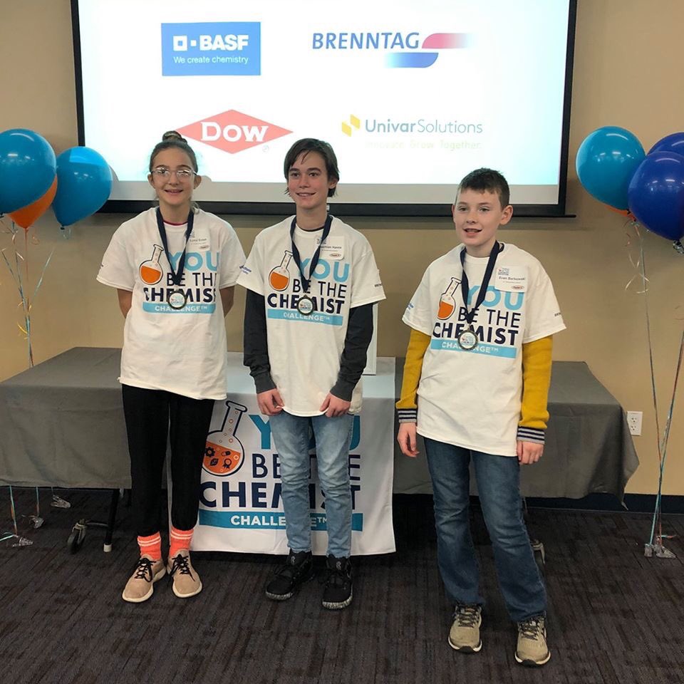 stmschoolatown's tweet photo. #STMscholars St. Thomas More School placed third in the 2020 You Be the Chemist Challenge held at the Lehigh Valley Penn State Campus! Congrats to our winners: Evan Borkowski (6th Grade), and 7th Graders Lauchlan Hanna and Lynzi Exton! Great job! #theSTMdifference #STMstem ❤️🖤 https://t.co/vZAtgAPJpg
