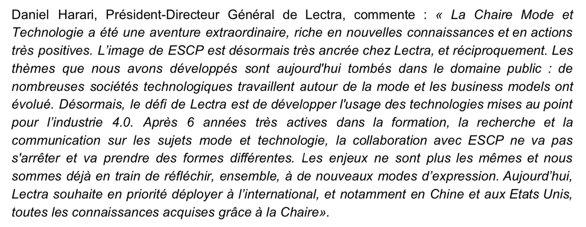 La parole à Daniel Harari <a href="/LectraFashion/">LectraFashion</a>, pour le mot de la fin, et de la suite !