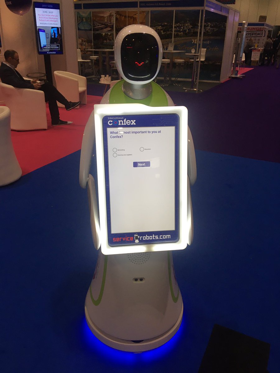 ExhibitionNews's tweet photo. .@ServiceRobotsUK have brought their interactive robots to @IntlConfex https://t.co/cLp2TV4J75