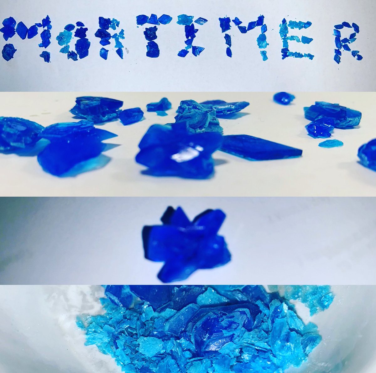 MortimerCC's tweet photo. Year 7 students making copper sulphate crystals in science this week. #crystalisation #wowfactor https://t.co/P5RC7MkAcZ