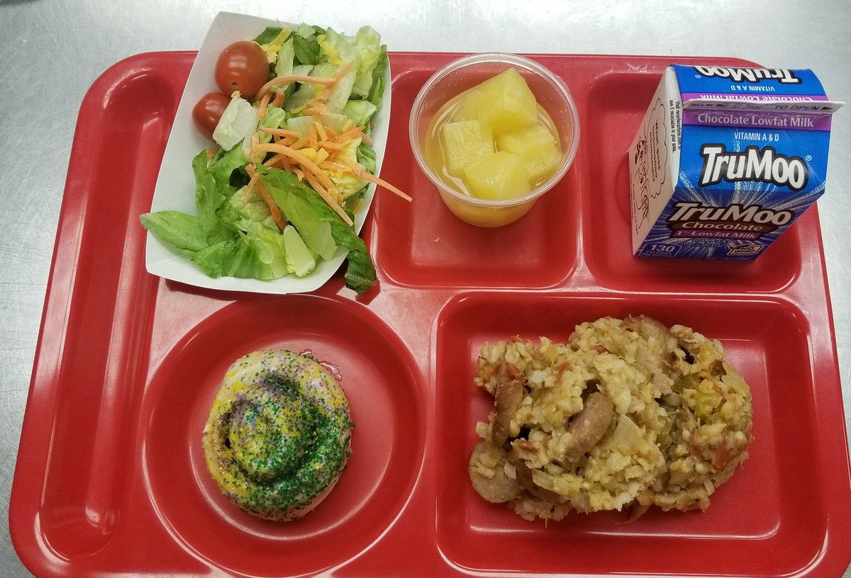 Thankful for our wonderful cafeteria staff that prepared this delicious meal today!