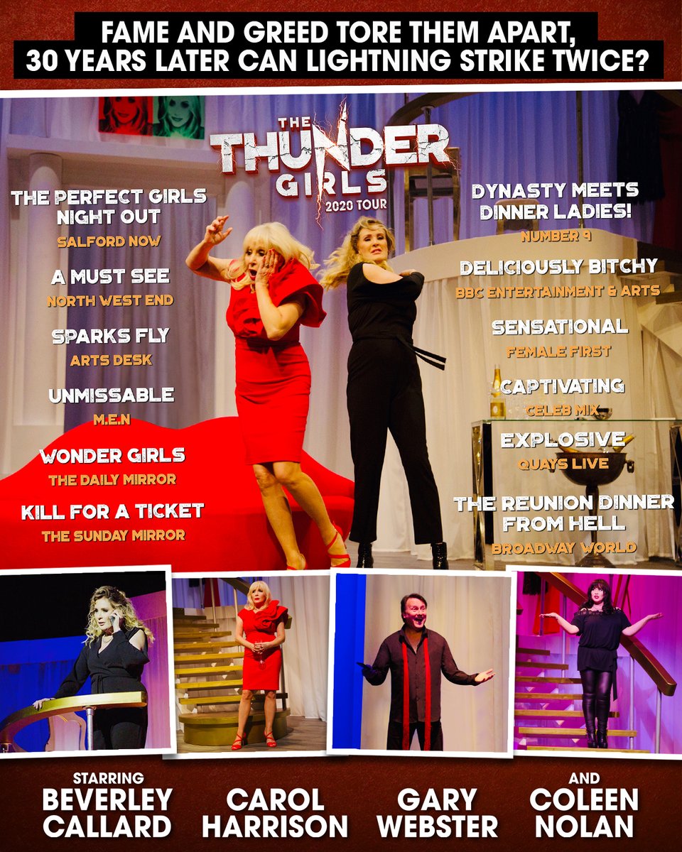 📺Did you catch @NolanColeen when she appeared on
@Thismorning in today's episode?
⚡@TheThunderGirls comes to #rhyl for the very last week of their tour!
📆Tuesday 24 - Thursday 28 November
⭐Also starring @CarolActress , @Beverleycallard & @RealGaryWebster .
📞Book NOW💻 https://t.co/mpjXxPYo0f
