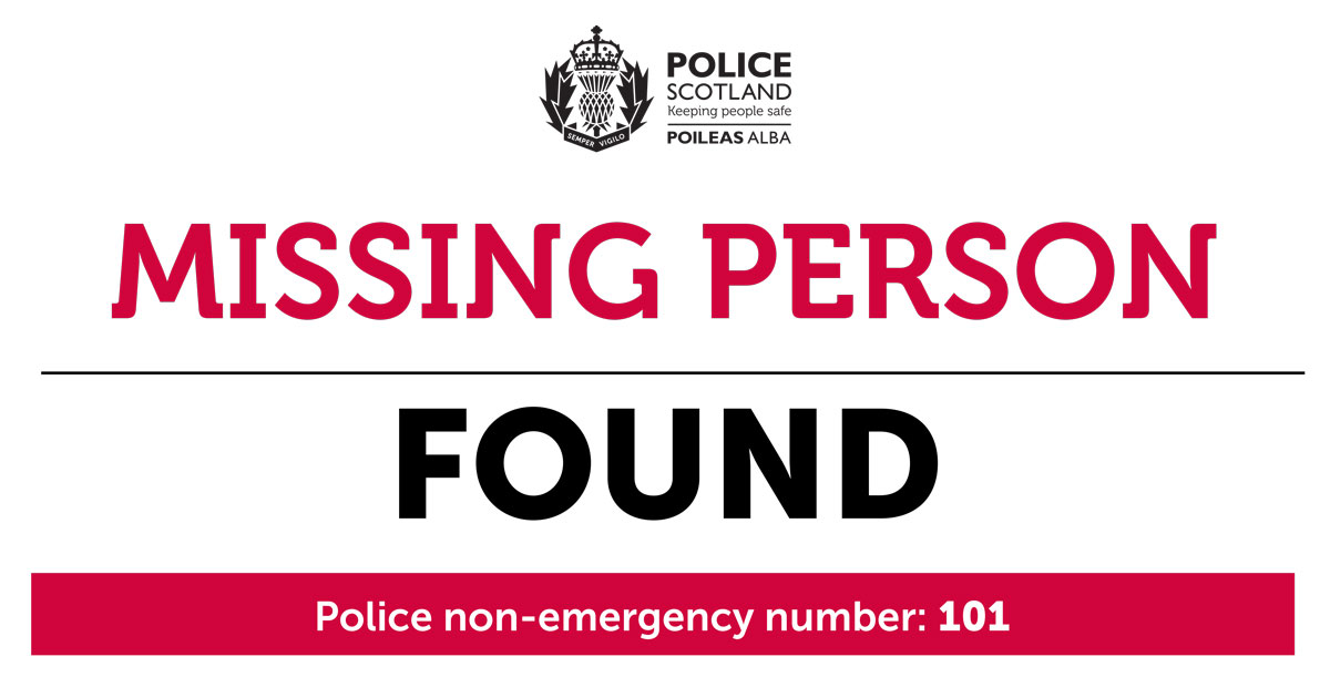 We can confirm Deborah Kitchen, 51 who had been reported missing from Elgin has been traced safe and well. Thank you to everyone who assisted with our earlier appeal for information.