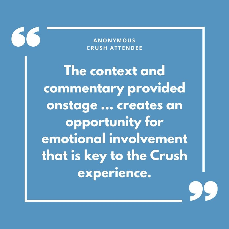 What will be the key to your Crush experience? Find out this July 10th through 12th at the Gesa Power House Theatre in Walla Walla, WA. Tickets are on sale now. #CrushFam #CrushFam4Eva #TestifyTuesday #CrushExperience #GetEmotional