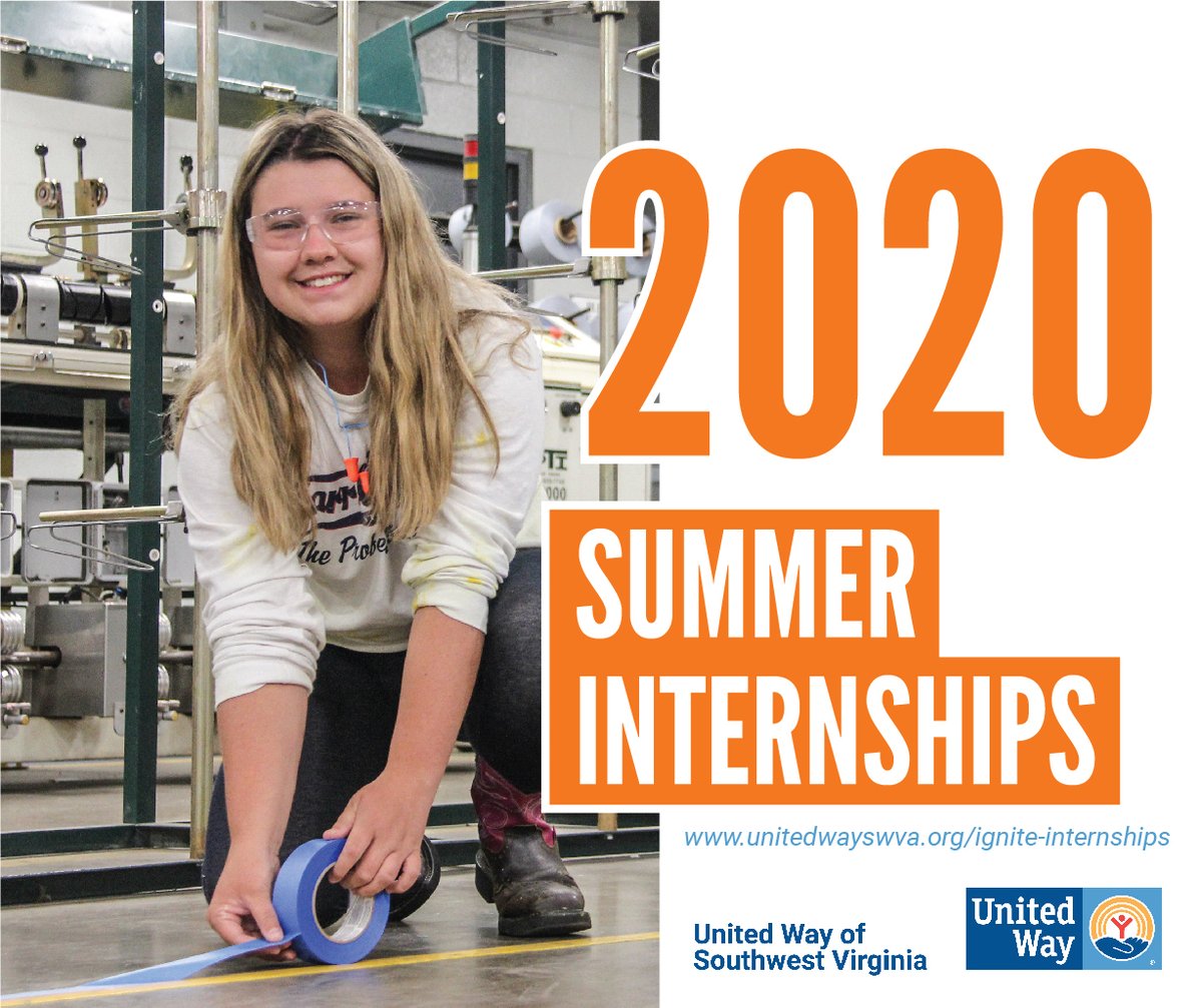 unitedwayswva's tweet photo. Getting work experience doesn’t have to be hard anymore! If you or someone you know is a high school student aged 16 years or older, check out 2020 Ignite Summer internships now at https://t.co/M9SPr43Ris #summerjob #interns #workforce #igniteswva https://t.co/JAZDvNBPfd
