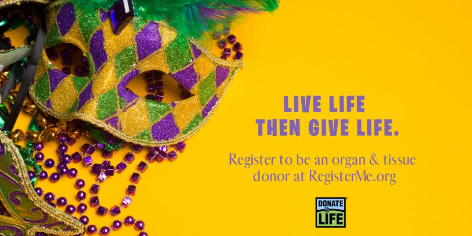 #FatTuesday is the day before Ash Wednesday. It is also known as #MardiGras Day or #Shrove Day.  Whatever you call it, you can share the joys in life with others. Share joy, #DonateLife, register today at RegisterMe.org, using your iPhone Health App. or at the #SCDMV.