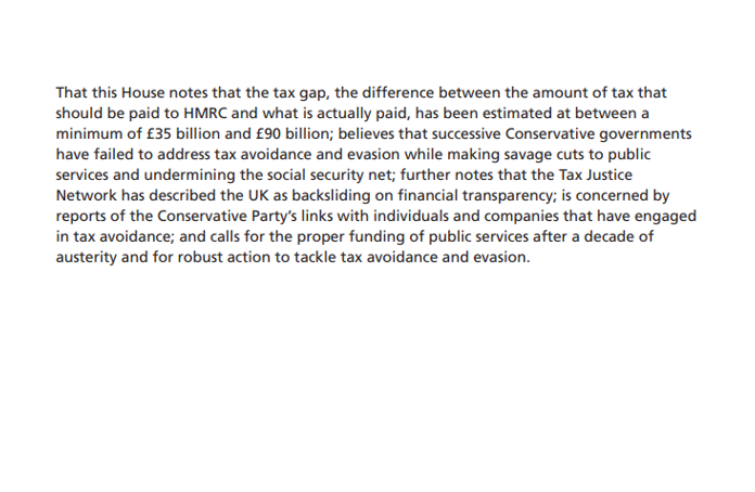 HouseofCommons's tweet photo. MPs have voted against the @UKLabour motion on tax avoidance and evasion. 

It was voted against by 322 votes to 236.

See @UKLabour's motion text below. https://t.co/i1Hp71NbXw